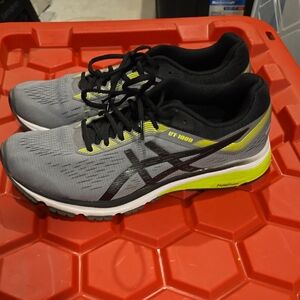 ASICS GT-1000 Gray and Neon Yellow Running Shoes
